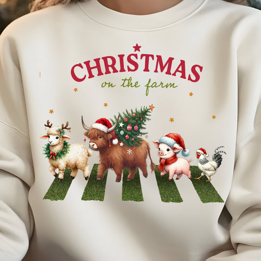 Christmas On the Farm- 11" wide DTF Transfer
