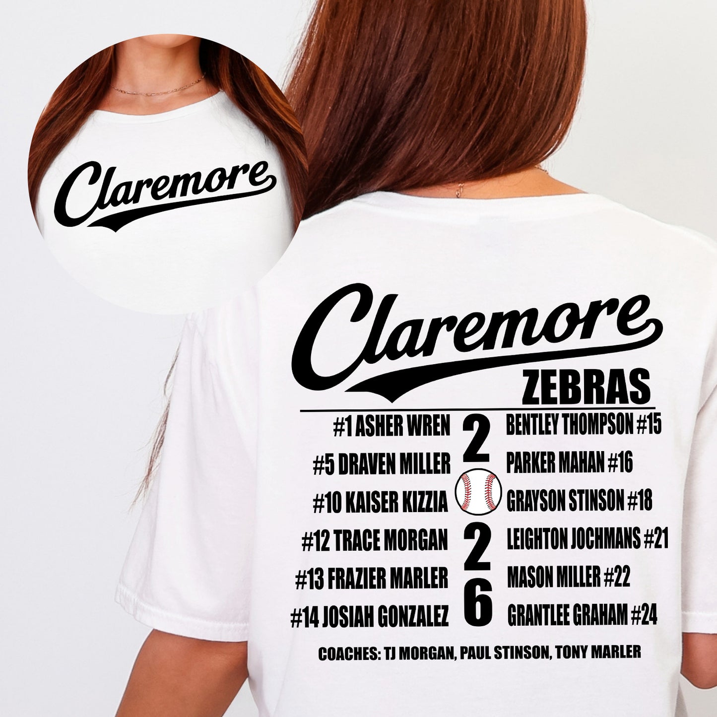 Claremore Zebras Team Tee - White