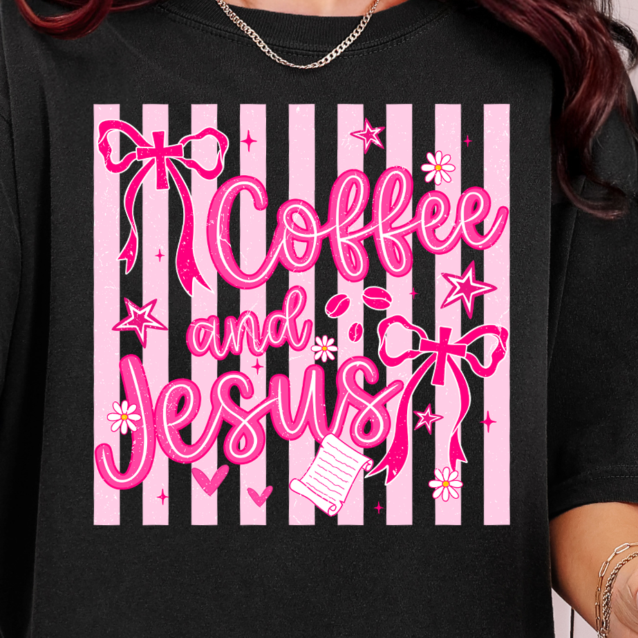 Coffee and Jesus-Full Color DTF Transfer