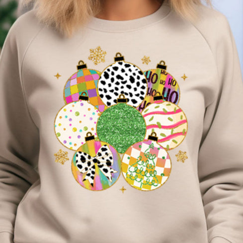 Brushstroke Christmas Ornaments- 11" wide DTF Transfer