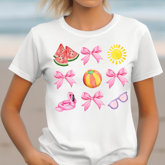 Coquette Summer *full color matte clear film*- 11.5" wide Plastisol Screen Print Transfer
