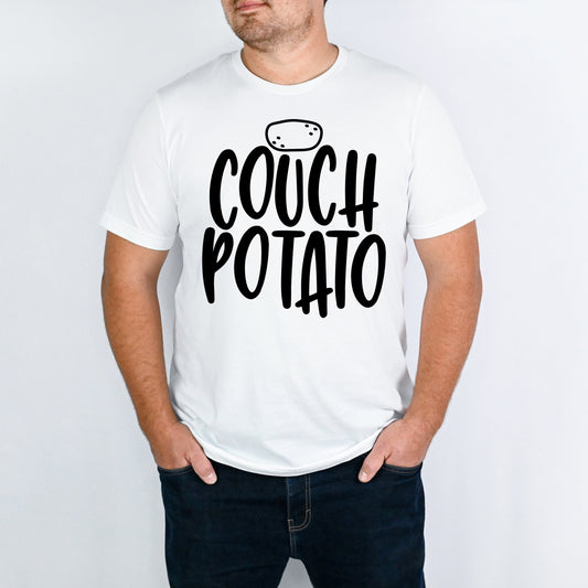 Couch Potato- Single Color (black)- 11" wide Plastisol Screen Print Transfer