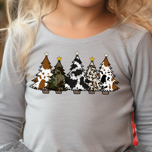 Country Christmas Trees (toddler)- 7" wide DTF Transfer