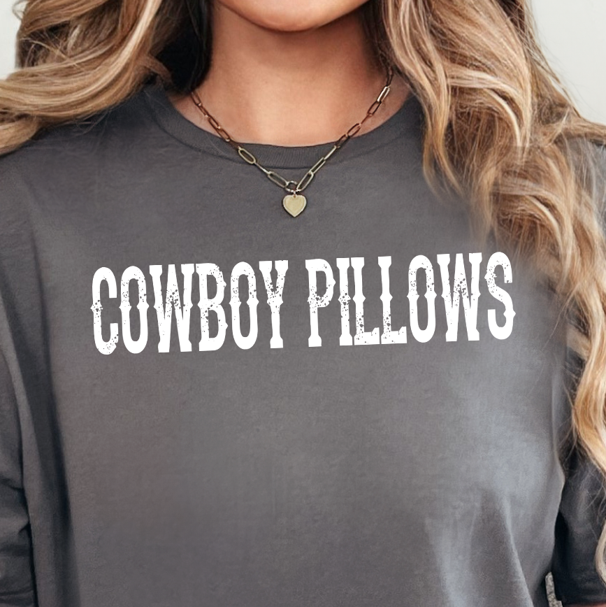 Cowboy Pillows- Single Color (white)- 11.5” wide Screen Print Transfer