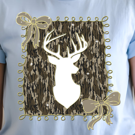 Cutesy Camo Deer- 11” DTF Transfer