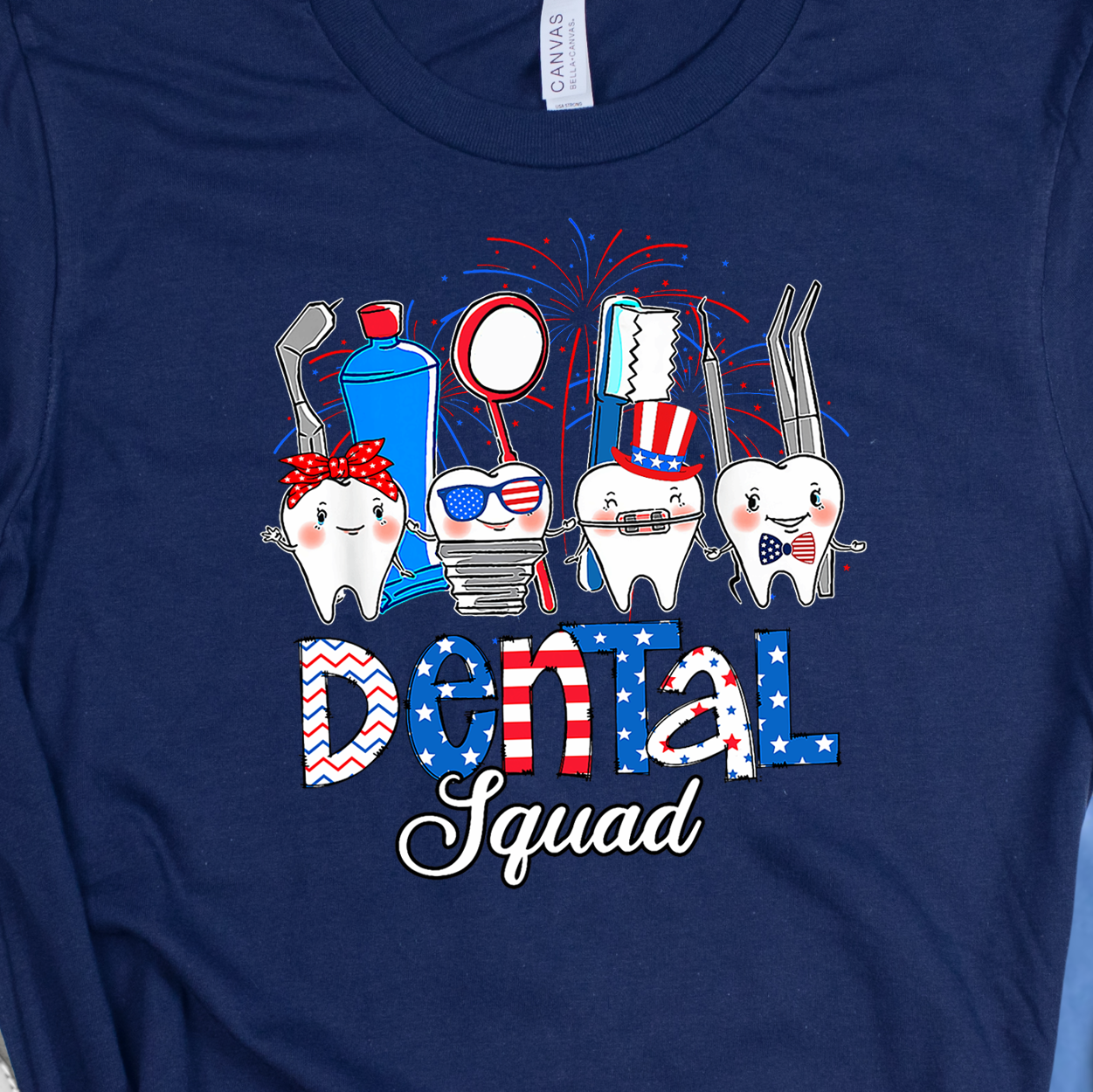 Patriotic Dental Squad- 11" wide DTF Transfer