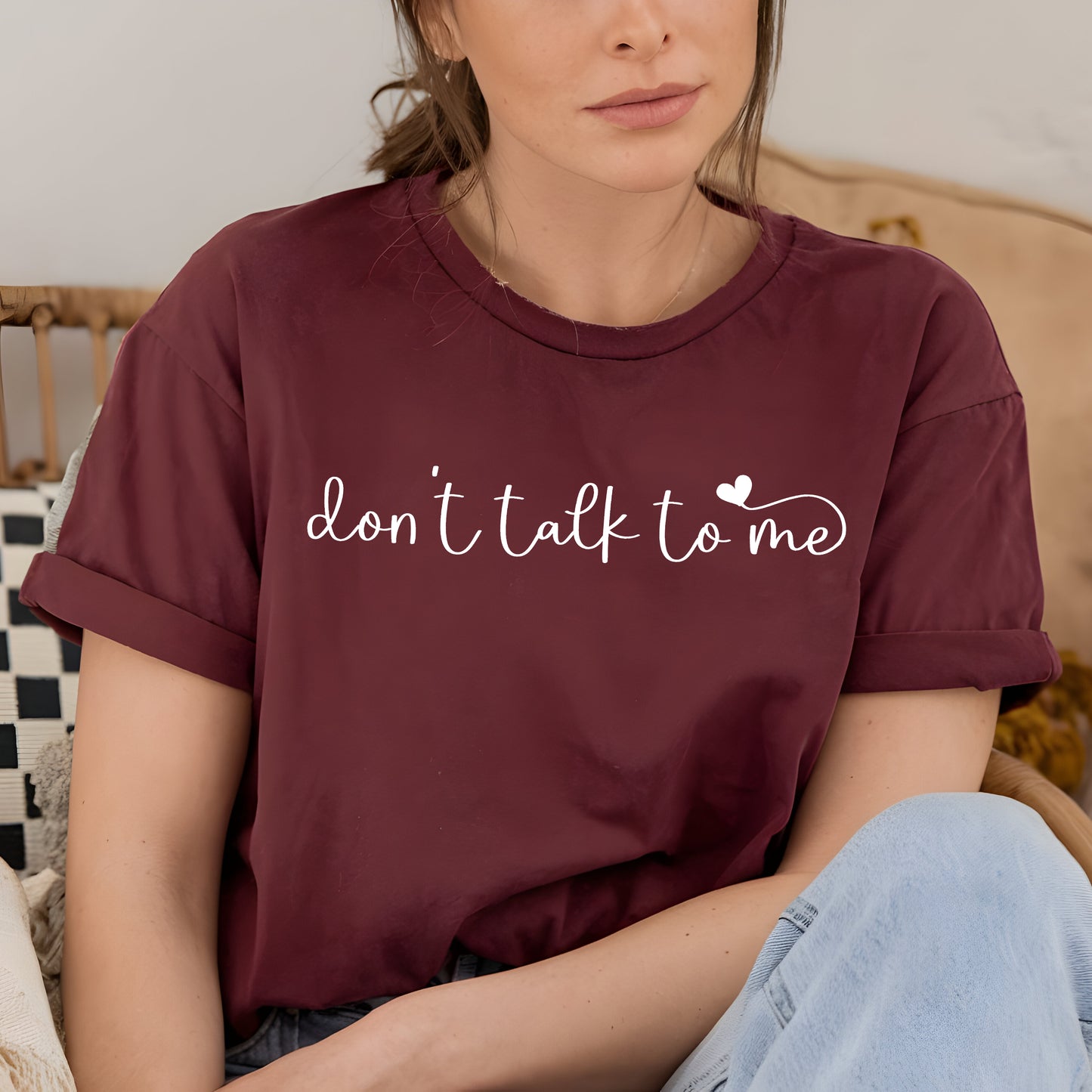 Don’t Talk to Me - Single Color (white)- 11.5" Screen Print Transfer