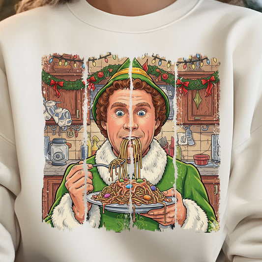 Elf Spaghetti- 11” DTF Transfer