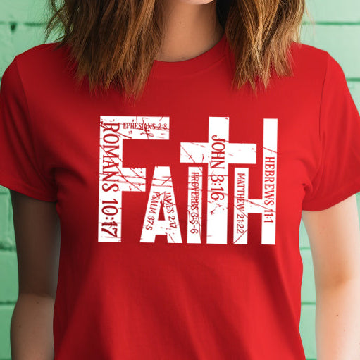 FAITH- Single Color (white)- 11.5" wide Plastisol Screen Print Transfer