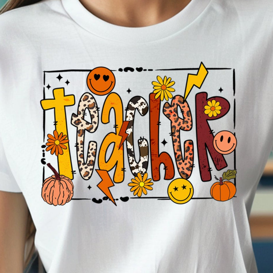 Fall Teacher- 11" wide DTF Transfer