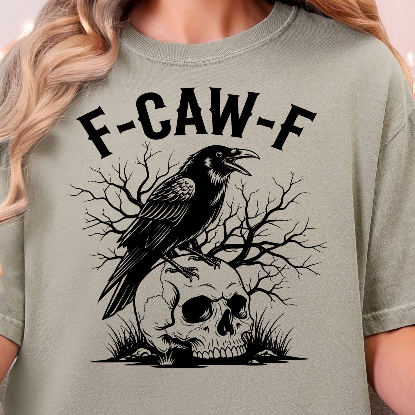 ** PREORDER** F-Caw-F- Single Color (black)- 11.5” wide Screen Print Transfer