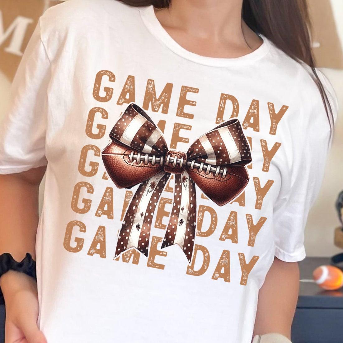 Gameday Football Coquette- 11" wide DTF Transfer