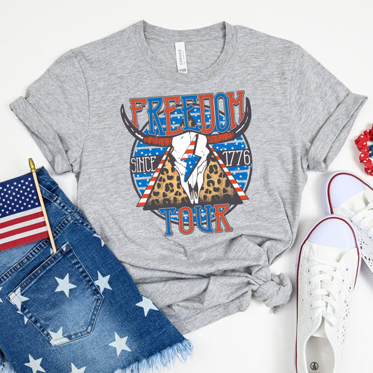 Freedom Tour- *full color matte clear film*- 11" wide Plastisol Screen Print Transfer
