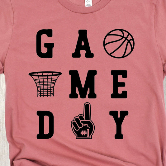 Game Day Basketball - 11.5" wide Plastisol Screen Print Transfer