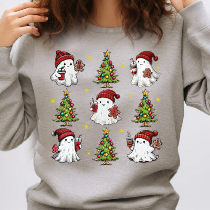 Christmas Ghost Coquette- 11" wide DTF Transfer