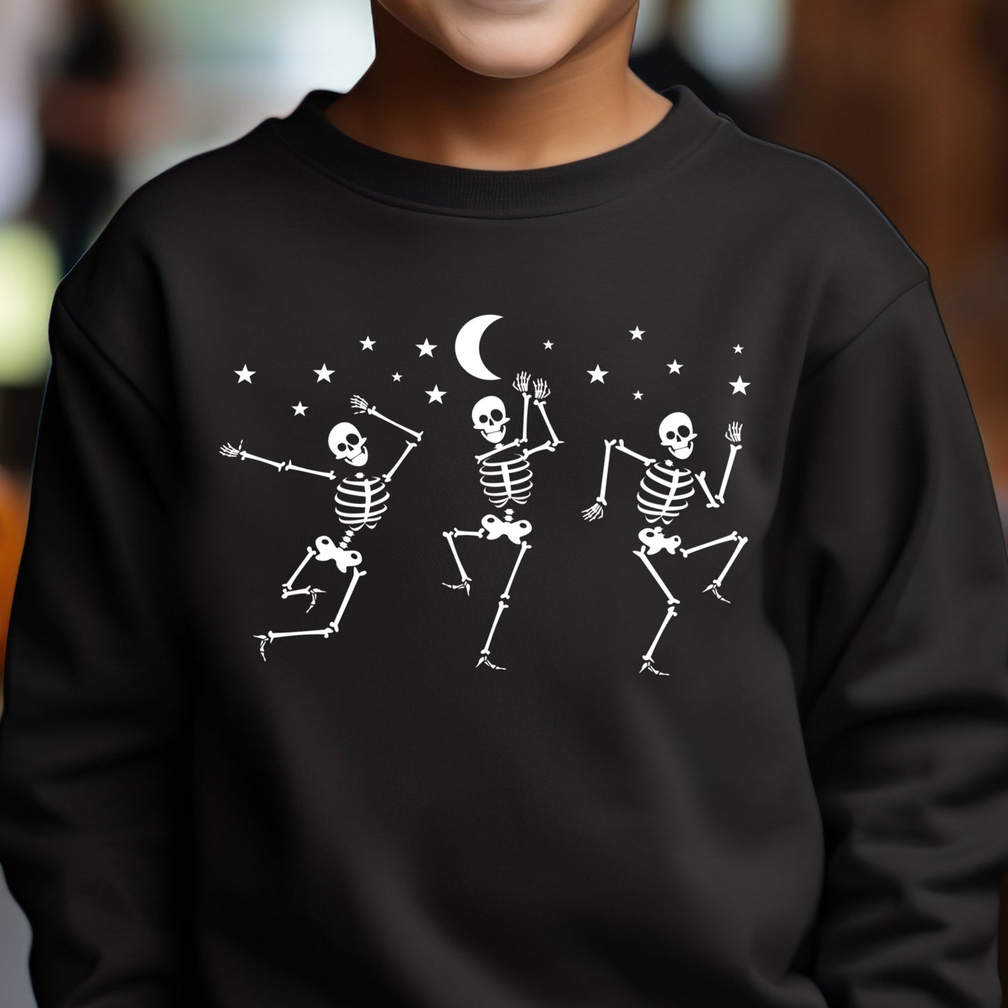 Dancing Skeletons (youth) *GLOW IN THE DARK full color matte clear film*- 9" wide Plastisol Screen Print Transfer