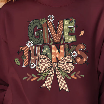 Give Thanks- 11” DTF Transfer
