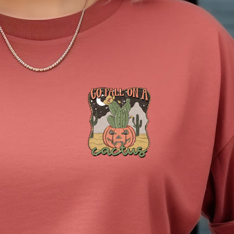 Go Fall on a Cactus (pocket/hat)- 3" wide DTF Transfer