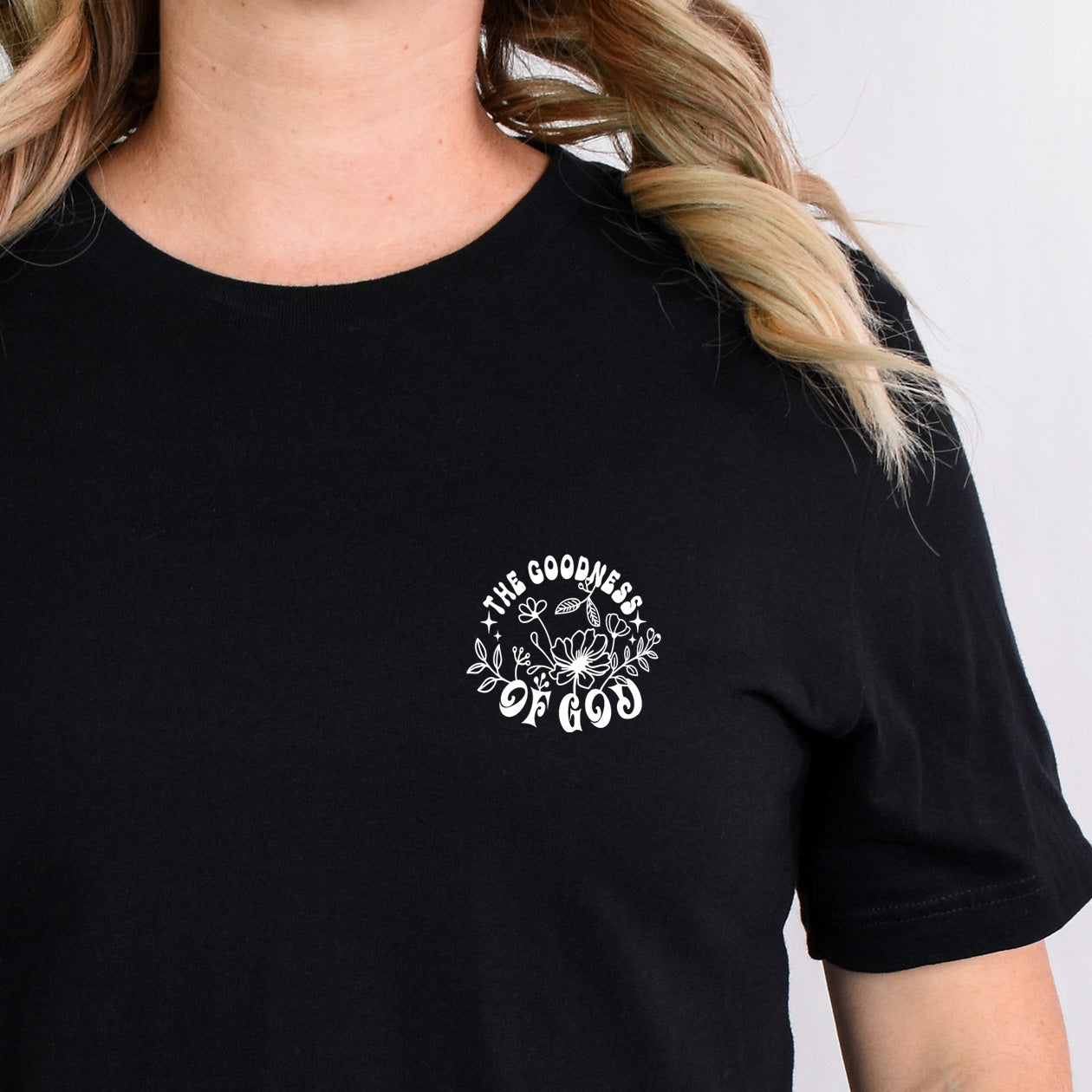 Be the Reason Someone Believes in the Goodness of God (Pocket/Koozie)- Single Color (white)- 3" wide Plastisol Screen Print Transfer