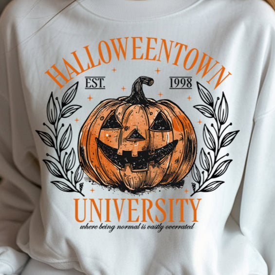 Halloweentown University, Where Being Normal is Vastly Overrated *full color matte clear film*- 11.5" wide Plastisol Screen Print Transfer