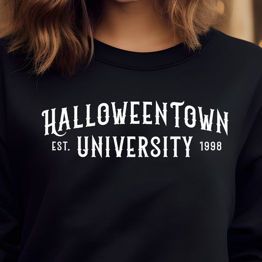 Halloweentown University EST 1998- Single Color (white)- 11.5” wide Single Color Transfer