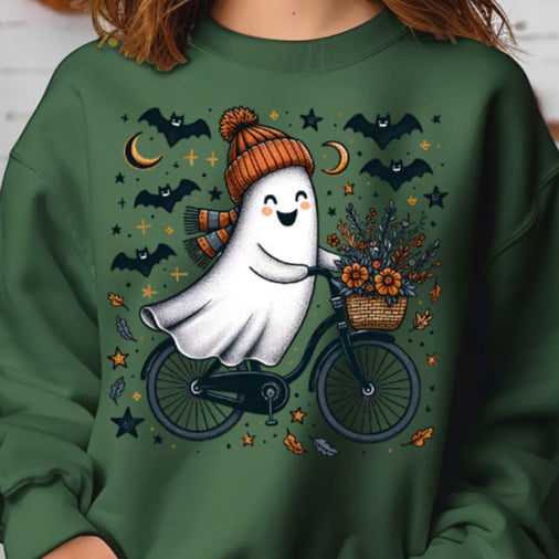 Happy Fall Ghost- 11" wide DTF Transfer