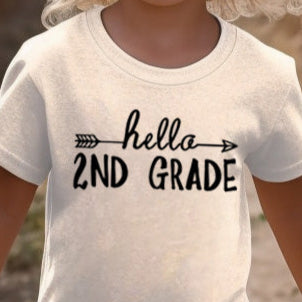 Hello School Grades- Single Color (black)- Screen Print Transfer