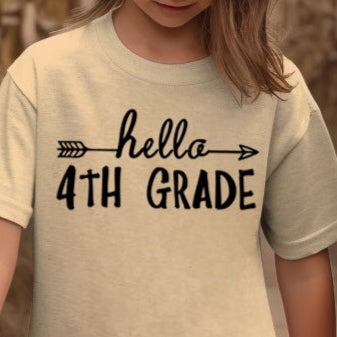 Hello School Grades- Single Color (black)- Screen Print Transfer