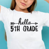 Hello School Grades- Single Color (black)- Screen Print Transfer