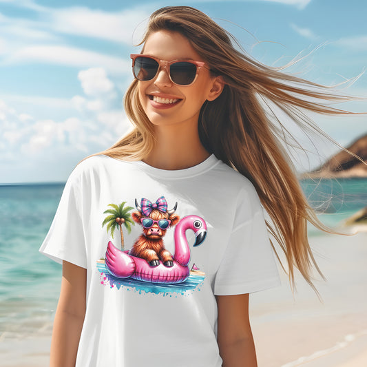 Highland Cow Pool Float- 11" wide DTF Transfer
