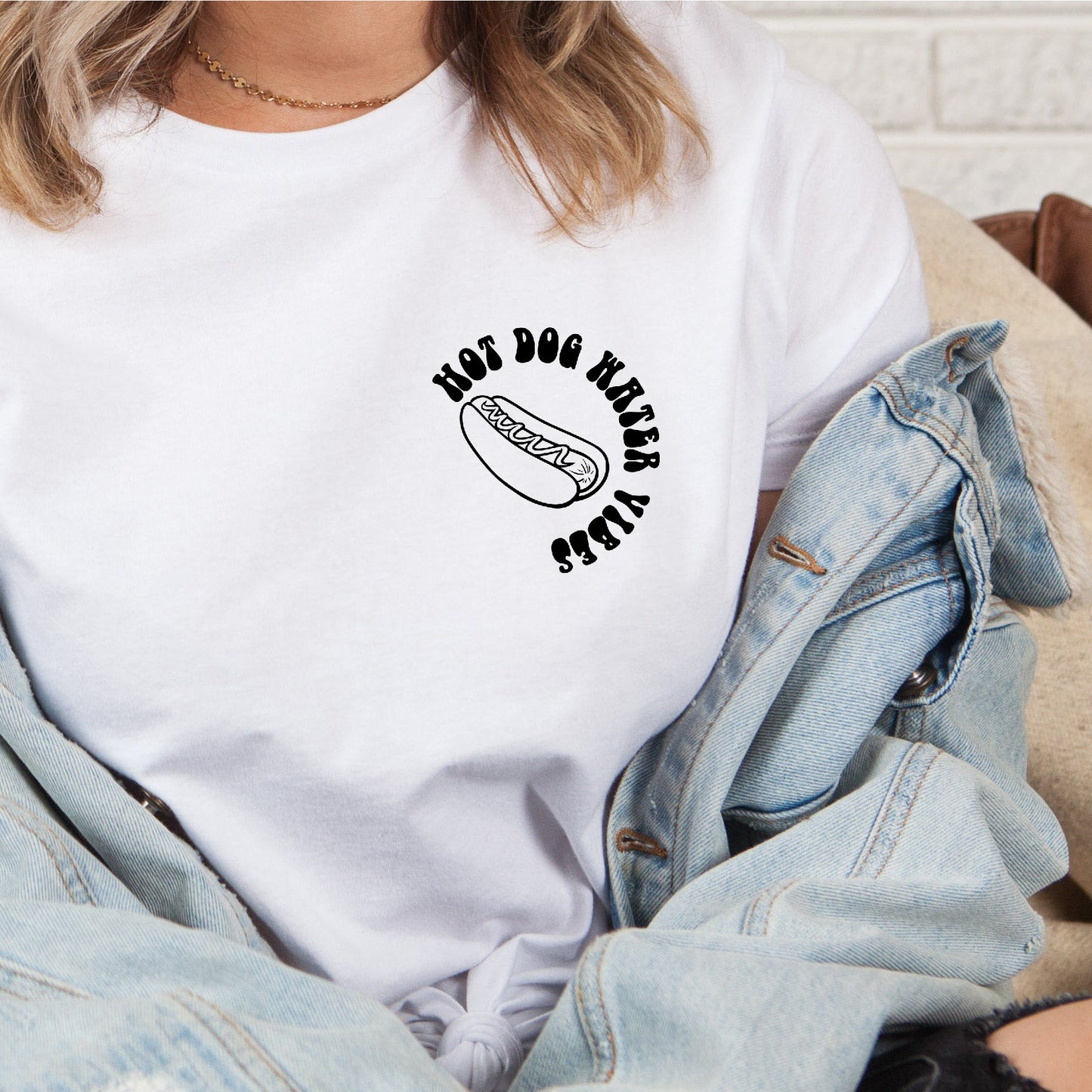 Hot Dog Water Vibes (Pocket/Koozie)- Single Color (black)- 3" wide Plastisol Screen Print Transfer
