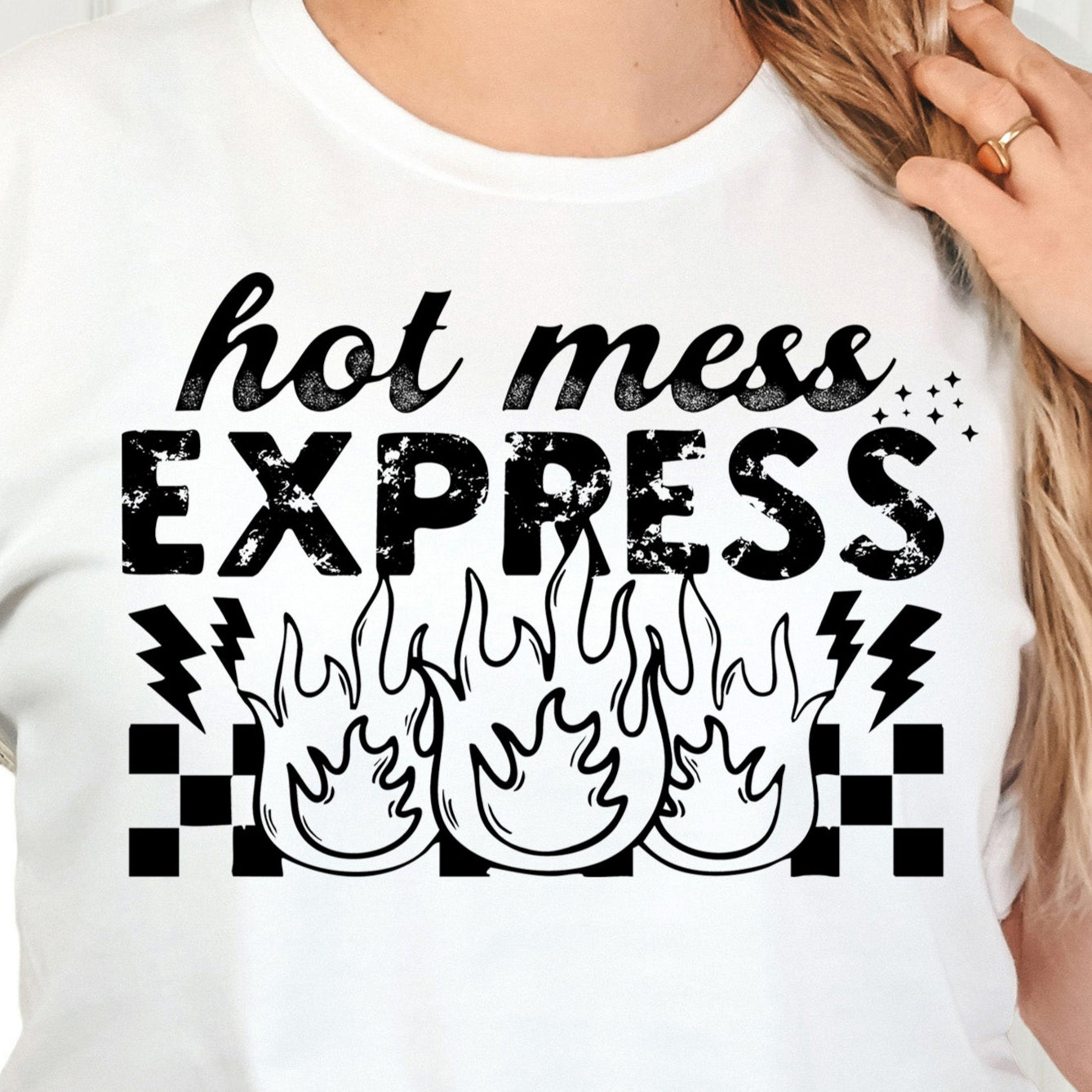 Hot Mess Express- Single Color (black)- 11.5” wide Single Color Transfer