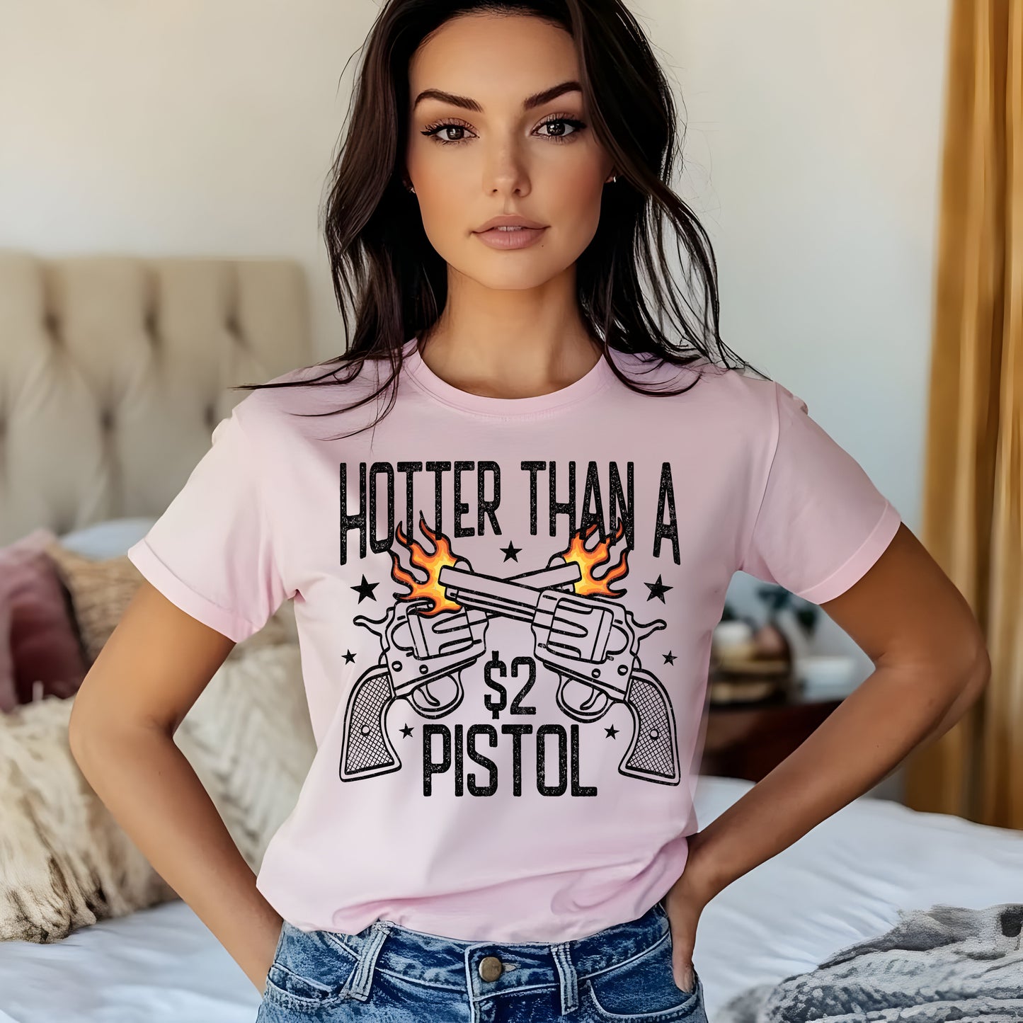 Hotter than a $2 Pistol- 11" wide DTF Transfer