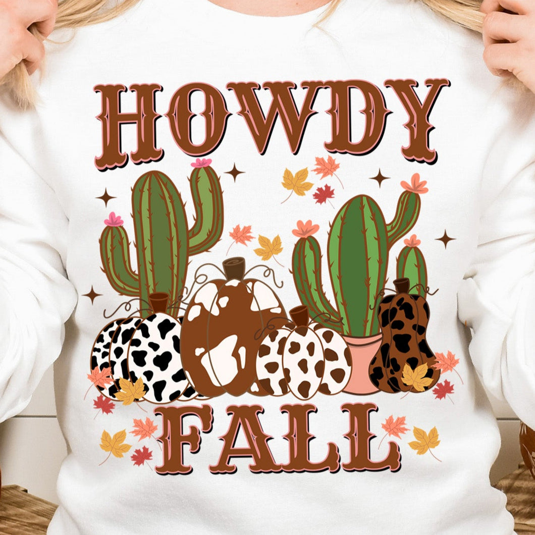 Howdy Fall *full color matte clear film*- 11.5" wide Plastisol Screen Print Transfer