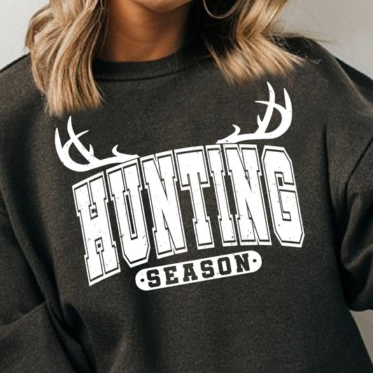 Hunting Season- Single Color (white)- 11.5” wide Single Color Transfer