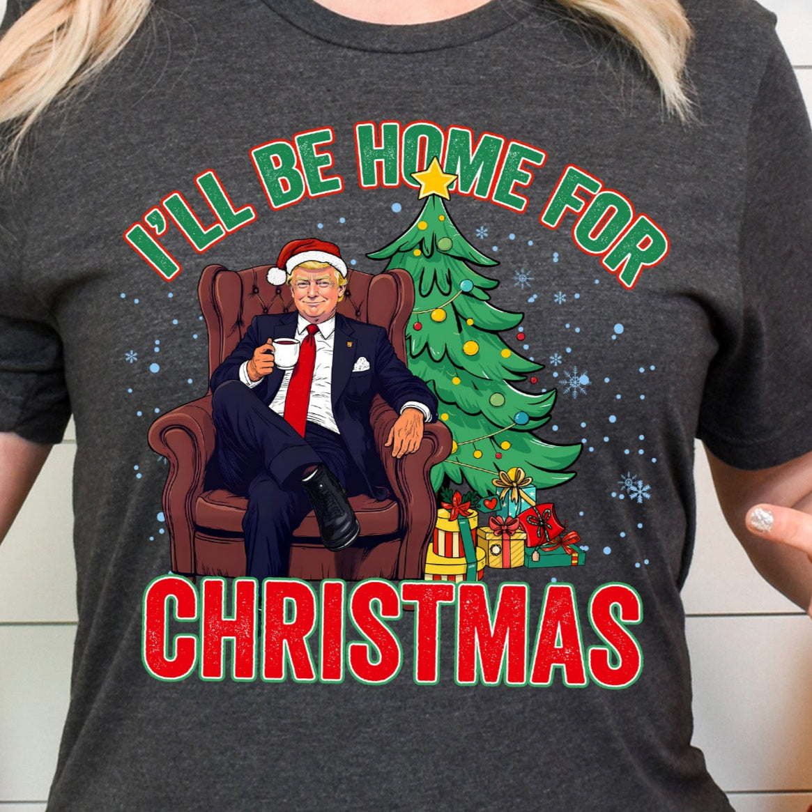 Trump I'll Be Home for Christmas- 11" wide DTF Transfer