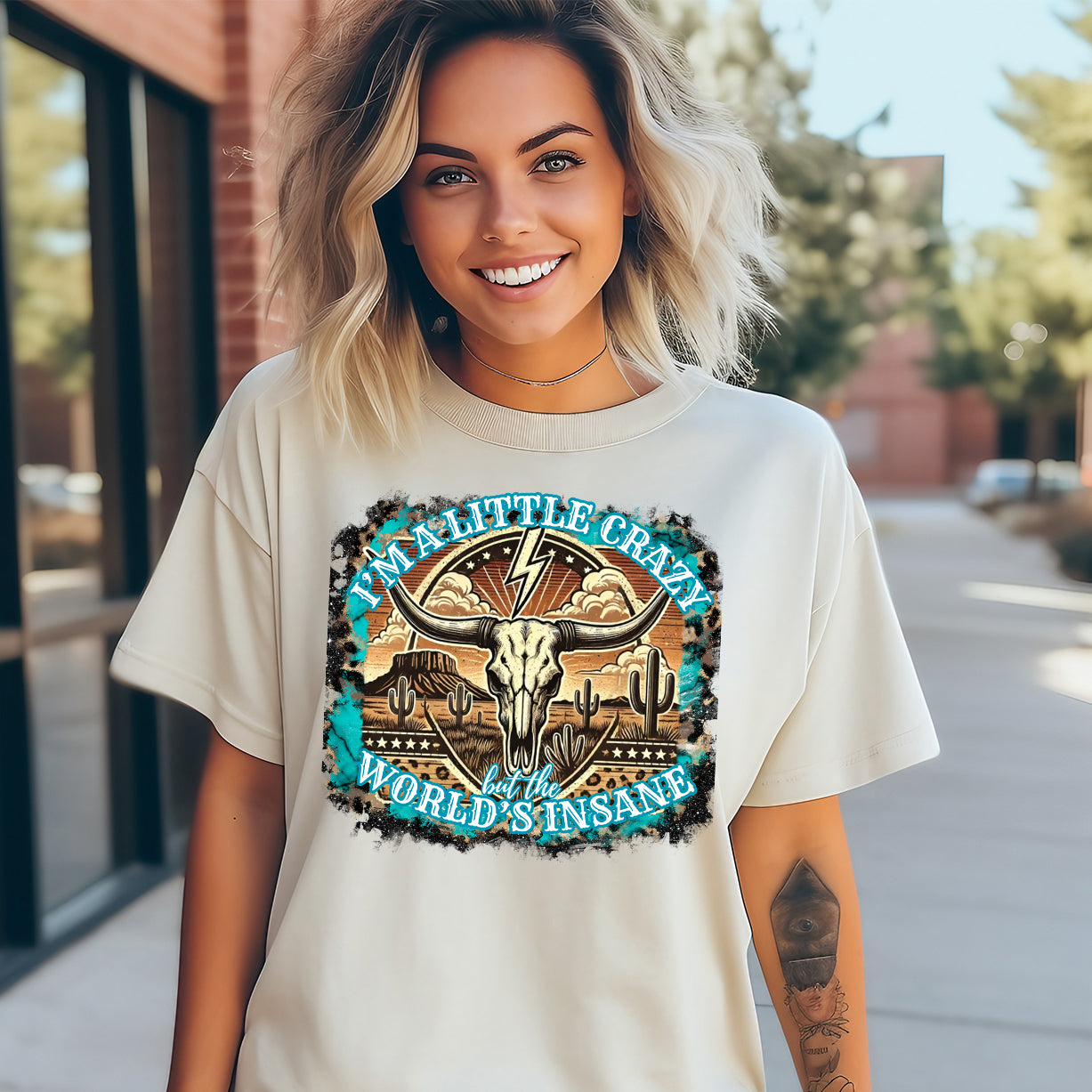 I'm A Little Crazy But the World's Insane- 11" wide DTF Transfer