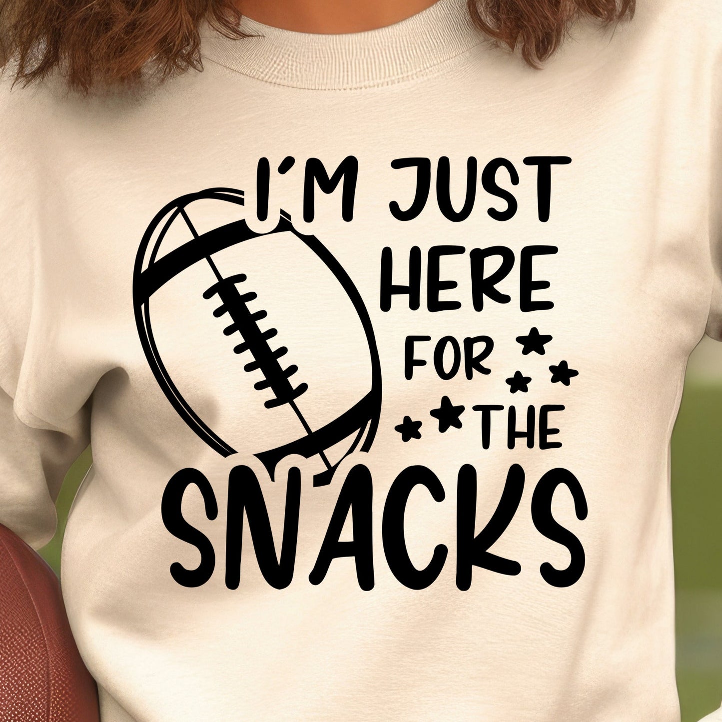 I'm Just Here for the Snacks- Single Color (black)- 11.5" wide Plastisol Screen Print Transfer