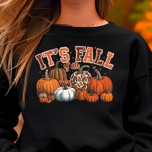 It's Fall Y'all Pumpkins- 11" wide DTF Transfer