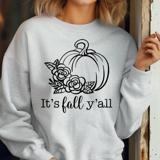 It's Fall Y'all- Single Color (black)- 11.5" wide Plastisol Screen Print Transfer