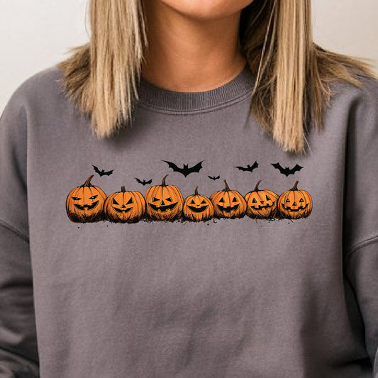 Halloween Jack-o-lanterns- 11" wide DTF Transfer