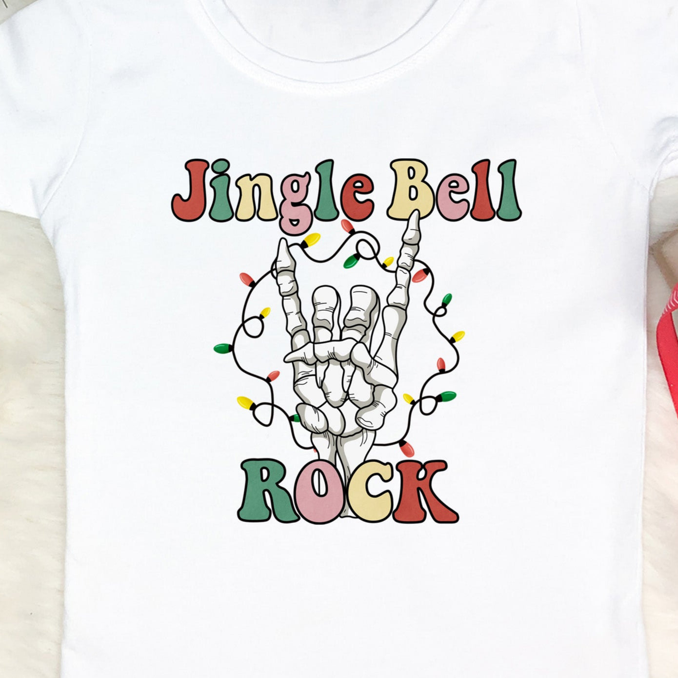 Jingle Bell Rock (toddler) *full color matte clear film*- 6.5" wide Plastisol Screen Print Transfer