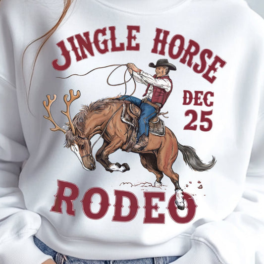 Jingle Horse Rodeo- 11" wide DTF Transfer