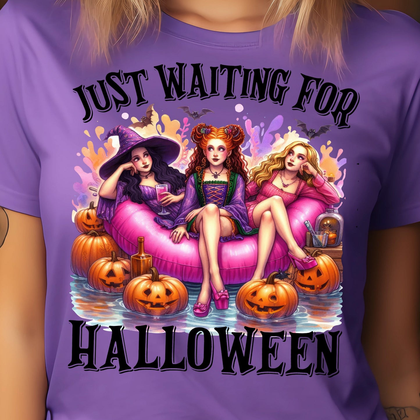 Just Waiting for Halloween- 11" wide DTF Transfer