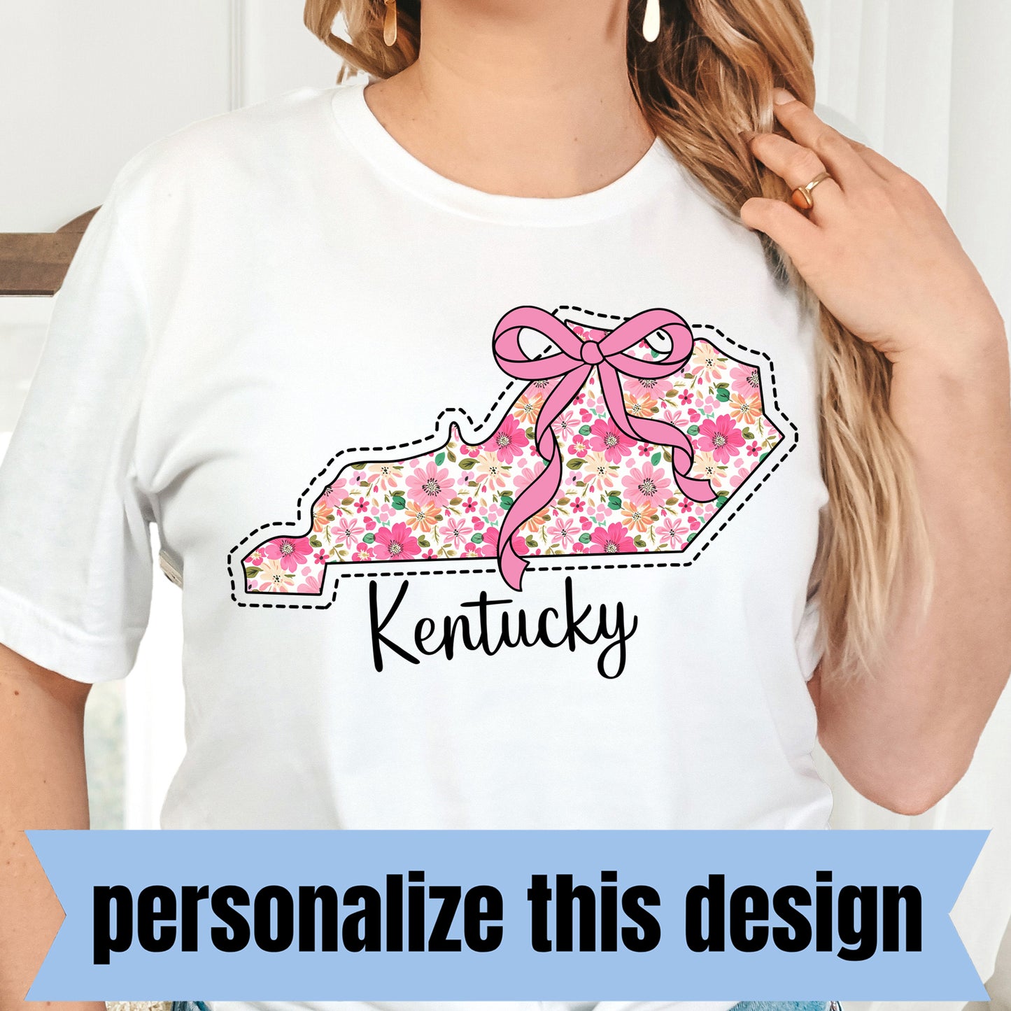 **PREORDER** Pink Floral State Coquette - Personalized DTF