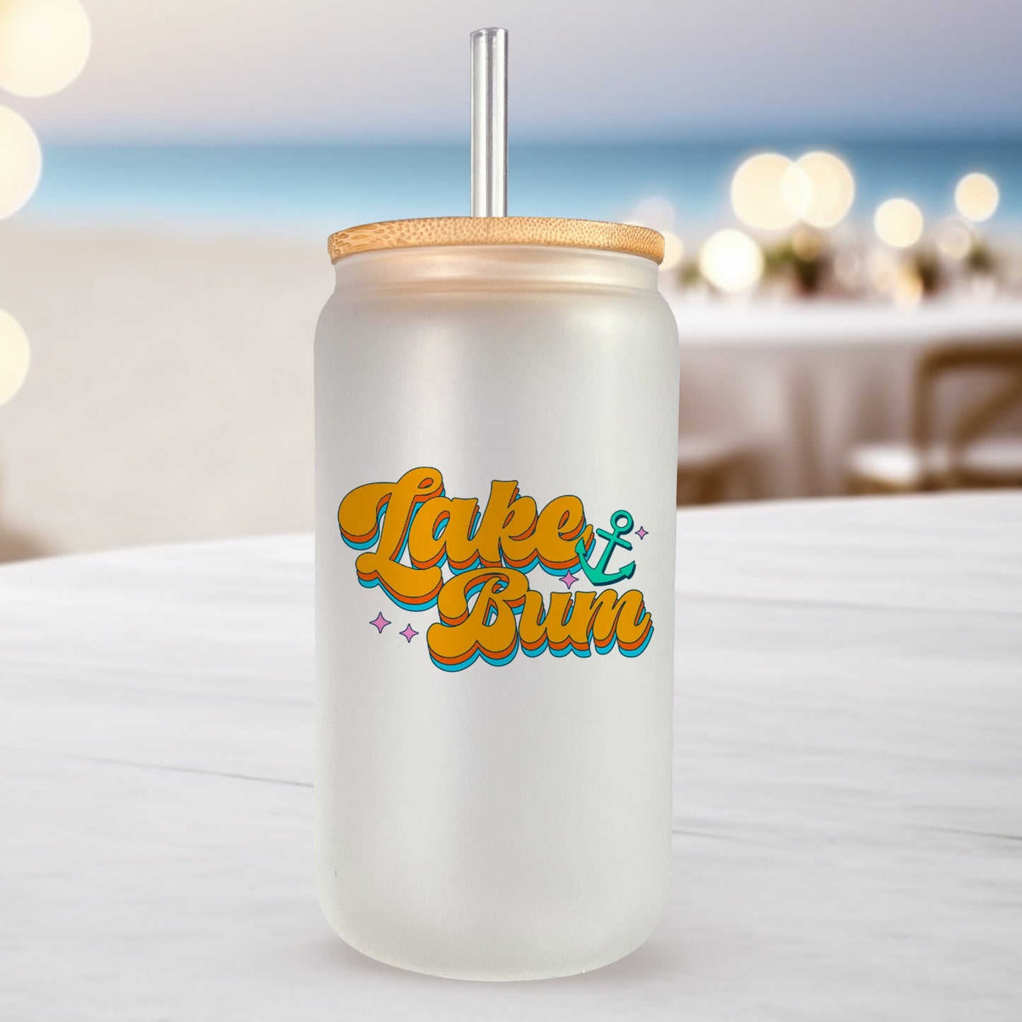 Lake Bum UV DTF- 1.5" wide- 16oz Cup Decal