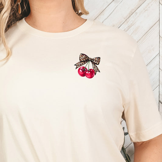 Leopard Cherries (pocket)- 3.15" wide DTF Transfer