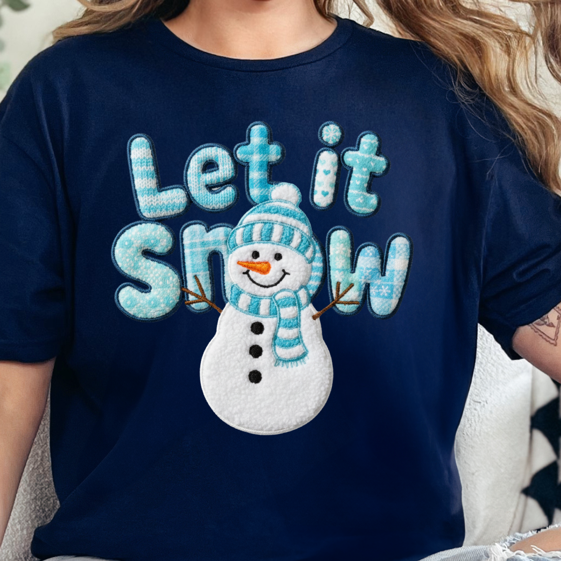**PREORDER** Let it Snow Faux Patch- DTF Transfer