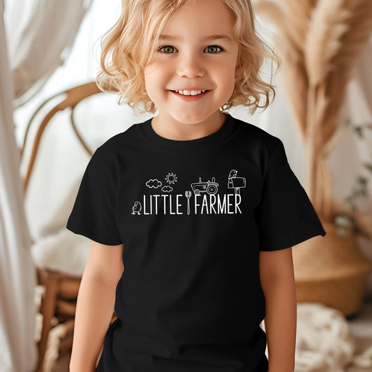 Little Farmer (Toddler)- Single Color (white)- 7" wide Plastisol Screen Print Transfer