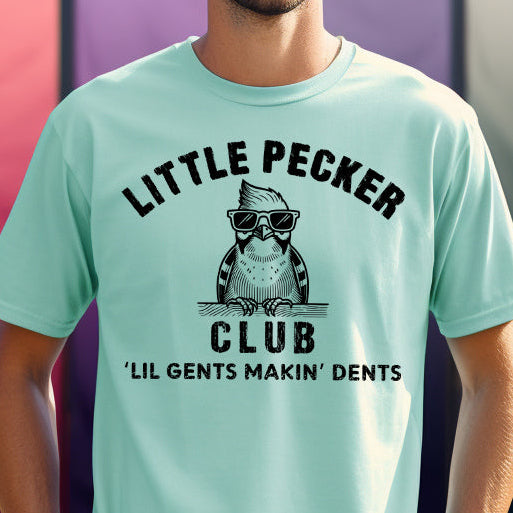 Little Pecker Club- Single Color (black)- 11.5" Screen Print Transfer